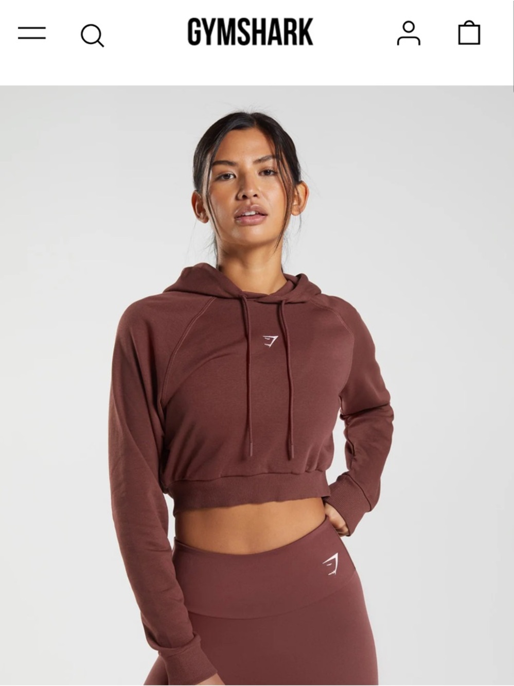 Gymshark Training Hoodie Women M Cherry Brown